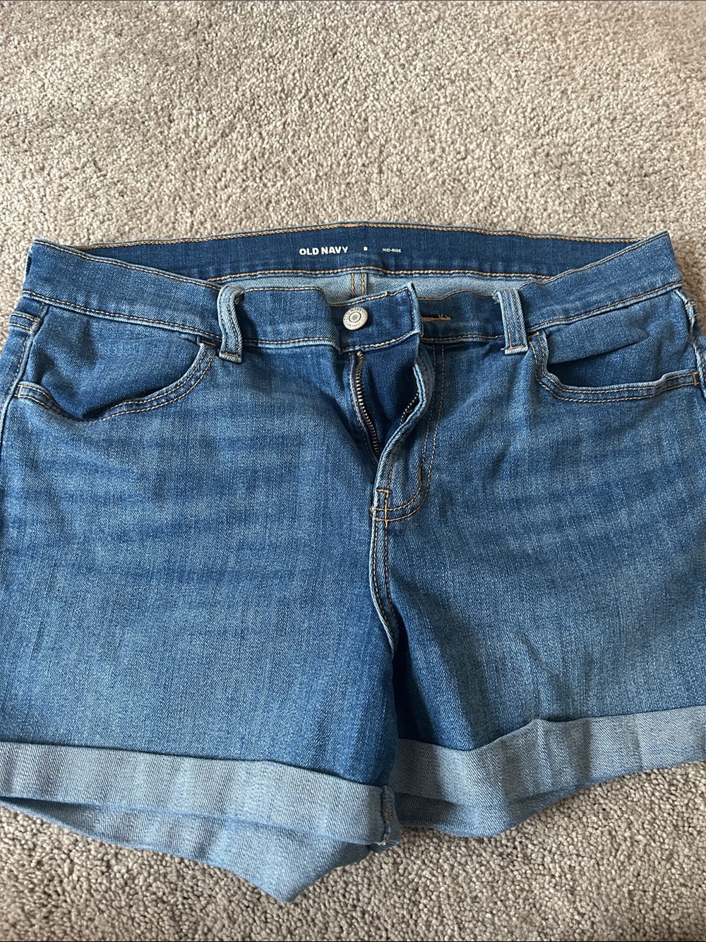 Old Navy Women's Rolled Cuff Denim Shorts - Medium Blue